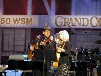 Elvis Costello and Emmylou Harris at the Grand Ole Opry