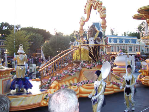 Belle and Beast in the evening parade.