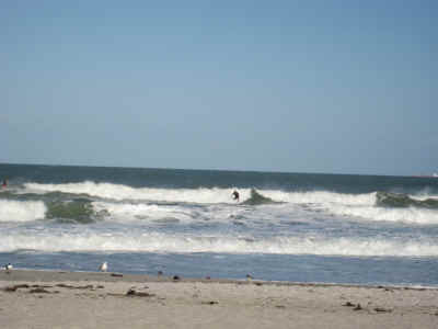 Surfers at Cocoa Beach.
