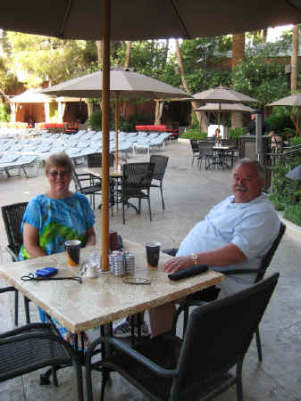 Breakfast poolside at Kahunaville