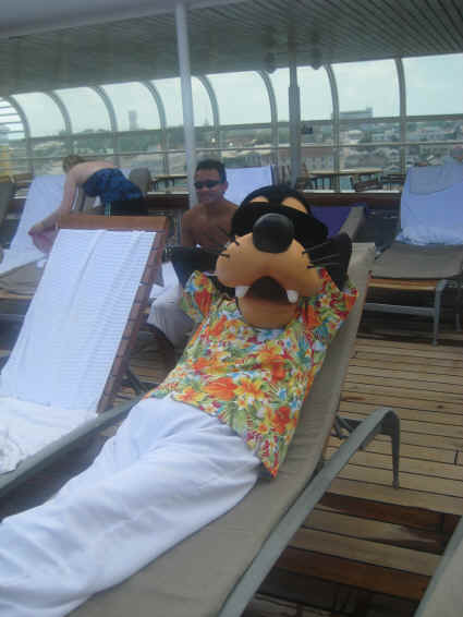 Goofy lazed around the pool too!