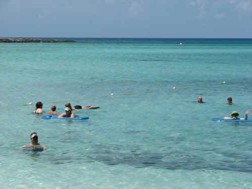 Tags in the water at Serenity Bay