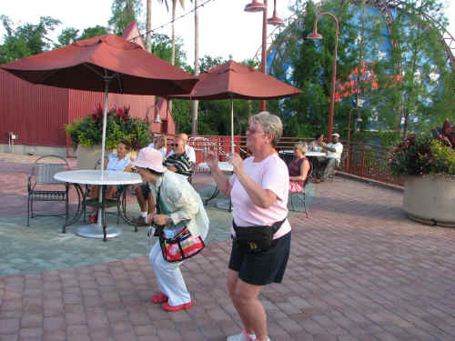 Masayo and I do the Chicken Dance.