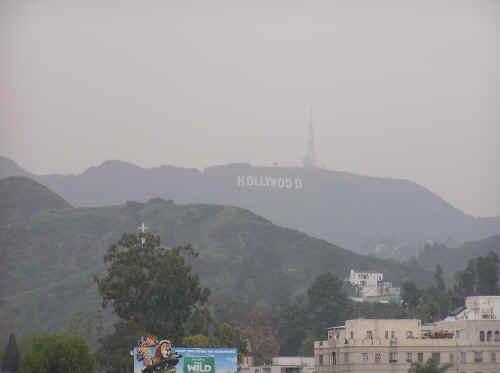 The famous Hollywood sign.