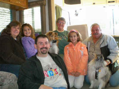 The whole gang in the motorhome