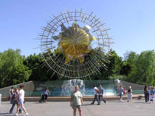 Carol at the Sunshine Plaza fountain