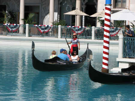 A gondola at the Venetian