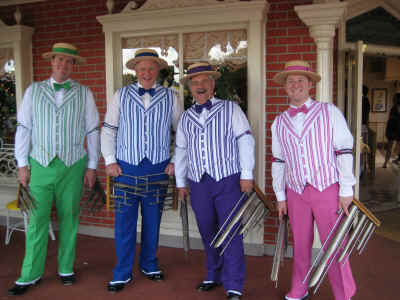 The Dapper Dans were singing outside the Plaza Restaurant