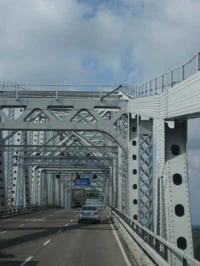 The Bluewater Bridge from Sarnia, ON to Port Huron, MI