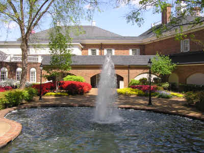 An outdoor fountain at the hotel