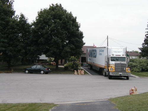 he 55' van on moving day.