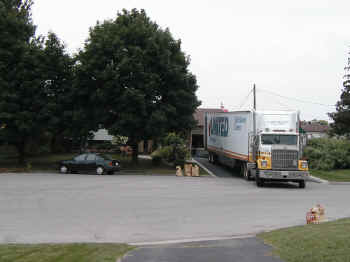 The 55 foot van on moving day.