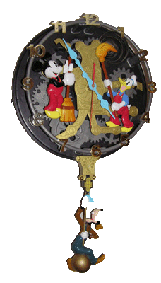 Animated clock based on "The Clock Cleaners" cartoon