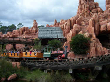 Big Thunder Mountain Railway seen from the Liberty Belle