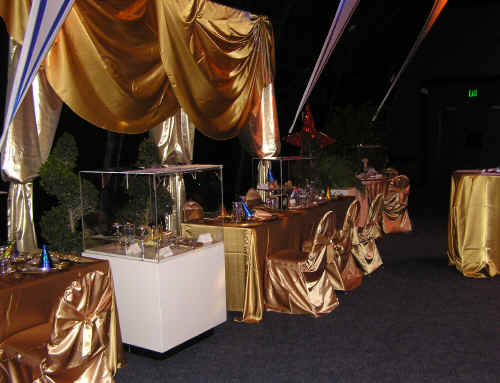 Set for dinner at the palace - everything was gold!