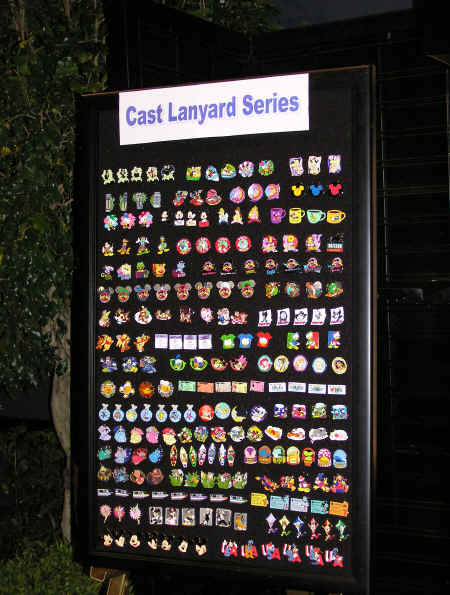 A display of Cast Lanyard Pins