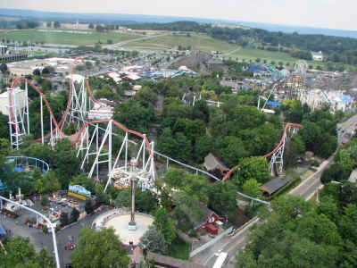 View of Hershey Park from The Kissing Tower