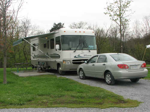 Our campsite at River Plantation Campground, Sevierville, TN