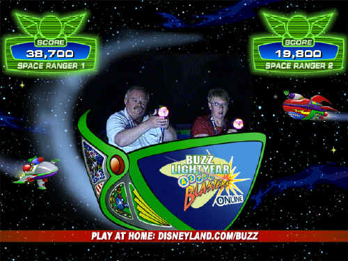 Gary won the first round at Buzz Lightyear.