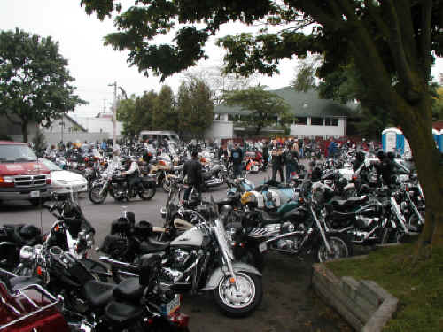 Parking lot at The Arbor - a popular hot dog stand near the beach