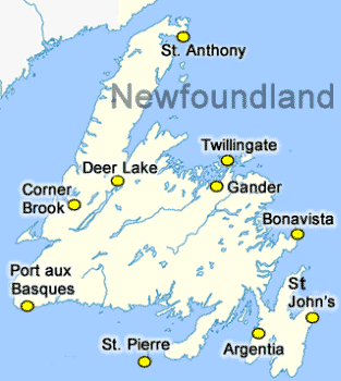 Newfoundland Map - Canada Travel